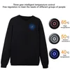 Utomhus t-shirts intelligent uppvärmning stickad tröja män kvinnor termisk tyg fjäder varm kolfiber vinterjakt jacka cykelväst