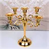 5 Arms Candelabra Homeda Holiday Dekoracyjne elementy Gold Crystal Candle Holders na kolację przyjęcie świec LJ2010185894400