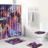 Africain hommes et femmes motif rideau de douche ensemble polyester rideau de bain imperméable 180x180cm avec tapis de salle de bain ensemble T200102