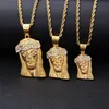 Mens Hip Hop Colar Jóias Moda Aço Inoxidável JESUS Peça Pingente Colar de Ouro de Alta Qualidade Necklace300u