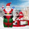 Riesige aufblasbare Weihnachtsmann-Claus im Freien Weihnachtsdekorationen für Hausgarten Garten Dekoration Frohe Weihnachten Willkommensbögen LJ201128