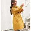 Coat Fashion 2021 Trench Coats Teenage Girls Hooded Long Autumn Jackor Kläder för barn Gröna Orange Barn Ytterkläder Toppar1