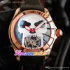 Nuovo 45mm Fun Fisheye Tourbillon Giappone Cronografo al quarzo Orologio da uomo Cassa in oro rosa Cinturino in pelle Orologi Timezonewatch TWCOR E52a1