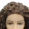 Afro Kinky Curly Synthetic Lacefront Wig Natural Color 30 # Symulacja Ludzkich Włosów Koronki Front Peruki 19423-30