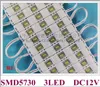 Module de LED d'injection étanche SMD 5730 rétro-éclairage LED DC12V 1.2 W 120lm 3 LED IP65 78mm * 12mm * 5mm PVC CE ROHS haute luminosité