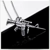 Maskinpistolhalsband rostfritt stålhänge kedjor Hip Hop Fashion Jewelry for Women Men Gift Will and Sandy