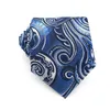 Corbata de moda para hombre, corbata de seda azul de 8CM, corbatas clásicas tejidas de Jacquard con puntos florales para hombre, corbatas formales de negocios para boda, fiesta, novio