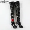 Sorbern Nurse Cosplay Slim Fit Boots Women Sexy White Long Crotch Thigh High Boot Side Zipper Customized Wide Fit Calf Thigh