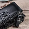 Designer-Men's leather wallet multi-card position buckle zipper casual solid color and change holder portmonee man #YL5