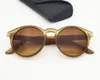 Высококачественные полосатые круглые солнцезащитные очки для стимпанк мужчины женщины -дизайнерские очки Oculos de Sol Shades УФ -защита с Box6502108