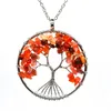 Lady Gift 7 Chakra Tree Of Life Gemstone Pendant Necklace Natural Crystal Healing Quartz Jewelry