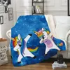 3D Digital Printing Cartoon Cute Unicorn Deken Volwassenen Zachte Dikte Coral Fleece Sofa Bed Gooi Winter Deken Zee Shipping Yyf4145