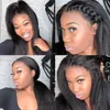 30 Inch Kinky Straight 13x4 lace frontal Wig Human Hair Wigs synthetic Lace front Wig Italian Yaki Lace Wig for africa women