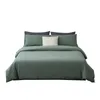 Washed Cotton Cool Bedding Set Knitting Home Textile Solid Color Comforter Cover Flat / Fitted Sheet King Queen Twin Full Size 201113