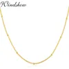 35-80cm Tiny 925 Sterling Silver w/ Gold Colour Beads Curb Chain Choker Necklaces For Women Girls Jewelry kolye collares ketting1