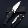 1Pcs New Flipper Folding Knife D2 Satin Blade Steel Sheet + G10 Handle Outdoor Camping Hiking Ball Bearing Fold Knives