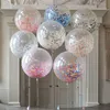 36 Zoll runder transparenter Konfetti-Latex-Ballon, Hochzeits-Layout-Dekoration, Babyparty, Geburtstagsparty-Dekoration, große Luftballons, Weihnachtsdekoration, Ball JY1055
