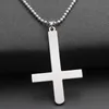 10pcs Stainless Steel Handstand Reverse Cross blessing Necklace simple Religion Christian Jesus Faith lucky Necklace jewelry