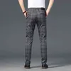 Jeywood Brand Summer Plaid Pants Men Cotton Notal Works Black Wine Wine Red Fashion Slim Fit Thin Luxury Prouts Male 30-38 Y220308