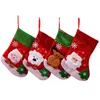 Décorations de Noël moyennes chaussettes suspendues mignon sac cadeau de bonbons bonhomme de neige père noël cerf ours bas arbre décor pendentif8207274