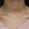 925 sterling silver cz choker halsband ny design triangel tre aaa vit cz charm länk kedja charmiga kvinnor kedja smycken q0531