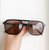 Nyaste kvalitet Square-Pilot importerade plankpolariserade solglasögon UV400 57-16-145 Double-Bridge Unisex Goggles Full-Set Case