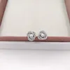 Hot designer jewelry Authentic 925 Sterling Silver Love Knots White Crystal Pearl Stud Earring Pandora Earrings luxury women Valentine day birthday gift 290740WCP