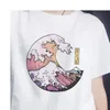 Harajuku engraçado Mulheres impressas Tshirts T-shirt das mulheres camisa feminina de verão Forma de manga curta Tops branco estilo japonês camisetas femme