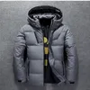 Piumino d'anatra da uomo Addensare con cappuccio Manica lunga Giù Tasca con cerniera Cappotto Piuma calda Uomo Piumino invernale Capispalla casual 4XL 201210