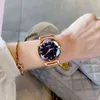 Marca feminina relógios moda praça senhoras relógio de quartzo pulseira conjunto mostrador verde simples rosa ouro malha luxo 220124267y