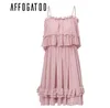 Affogatoo элегантное летнее розовое платье с открытыми плечами и рюшами, женское повседневное шифоновое плиссированное синее платье, свободное праздничное короткое296e
