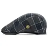 Fibonacci High Quality Retro Adult Berets Men Wool Plaid Cabbie Flatcap Hats for Women's Newsboy Caps