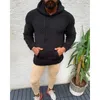 Hooded Winter Sherpa tröja Big Pocket Teddy Fluffy Pullovers Men's Plus Size Warm Fleece Tops Streetwear 201022