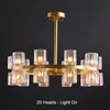 Luzes pendentes de cobre cheias de luxo, contemporâneas, quentes, românticas, lustrosas, cristal, penduradas, para casa, hotel, villa, decoração, lâmpada led g4