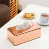 Paper Rack Elegant Royal Rose Gold Car Home Rectangle Shaped Tissue Box Container Towel Napkin Tissue Holder Y200328317P