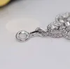 S925 Silver Five Flowers Charm Armband med diamant i platina färg för kvinnor bröllop smycken gåva PS5279298s
