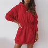 Donne con cappuccio di grandi dimensioni vestite autunno calda oversize a maniche lunghe, abiti con cappuccio tascabile casual con cappuccio più dimensioni