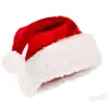 Cappello di Natale in peluche morbido Cappello di Babbo Natale rosso Cappello di Natale Addensare Cappelli Cosplay per feste Cappellino di Natale Decorazione natalizia Regalo Inverno BH4206 WXM