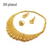 Dubai Fashion Gold Color Juntos de joyería Africana Regalos de boda nupciales Partido para fomentos Pendientes de collar de cuello Joya de anillo 201222