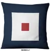 Blue anchor sailor nautical American marine style linen pillowcase home fabric sofa Mediterranean cushion car Pillowcases Cushion cover