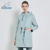 IceBear Outono New Womens Windbreaker Com capuz Mulheres Trench Casaco Casual Mulheres roupas soltas longas roupas GWF19023I 201028