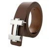 Ceinture de mode en cuir véritable hommes ceinture qualité H boucle lisse hommes ceintures pour femmes jean vache sangle cadeaux 2317