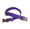 Pet Dog Collar Classic Solid Basic Polyester Nylon Dog Collar med Quick Snap Buckle Valfritt krage Pull Rope4667521