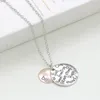 Mode rose plaqué or pendentif collier estampillé être heureux collier mignon monnaie collier gravé pour femme bijoux 65 J2