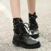Moda ayakkabıları kadın steampunk gotik vintage stil retro punk toka askeri savaş kış botları kadın botas mujer y200115