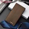 Wallets 2021 Business Wallet Long Slim Men Vintage Male Card PU Leather Wood Grain Mens Purse Holder Money Bag1