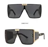 2021 new one-piece flat top retro oversized frame sunglasses female INS wide-leg sunglasses male 2A53277K