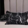 Black and White Color Bed Linens Marble Reactive Printed Duvet Cover Set for Home housse de couette Bedding Set Queen Bedclothes 201120