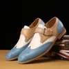 New Designer Kor Fashion Retro Mixed Color Driving Brogue Shoes Men Casual Loafers Business Formal Dress Footwear Zapatos Hombre