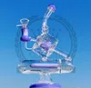 Narguilé recycleur violet Toro Glass Dab Rig Macro Glass Bong barboteur conduites d'eau capiteux bongs dab rig violet percola